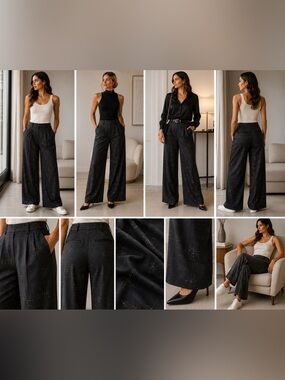 LYSSE Cosm Ash Printed Stretch Pants Black Size S NWT